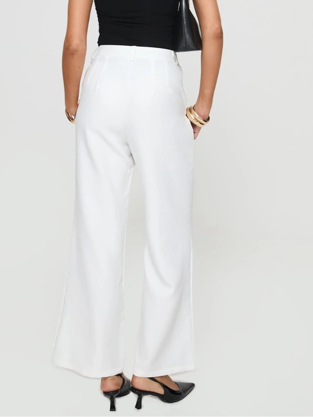 Princess Polly White High-Waist Dress Pants - Picture 5 of 6